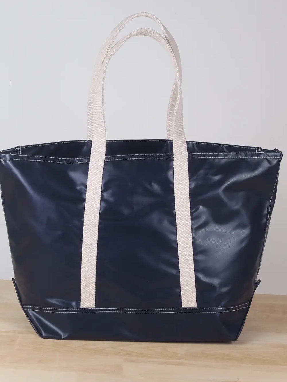 Navy Big Splash Tote Bag with Cream Handles - Made For sun, Sand, Surf And Shore